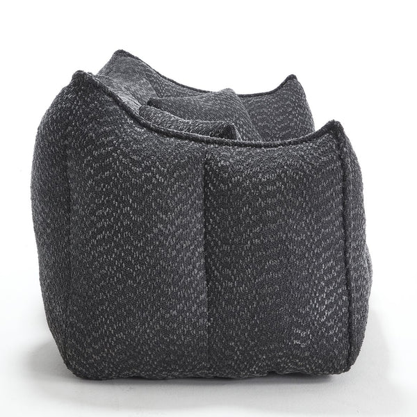 English Elm Soft Plush Foam Beanbag Chair for Two People, Square Recliner Sofa With Superfiber Comfort Embrace Black W1996P252276