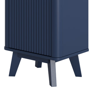English Elm 68" Tall Fluted Freestanding Storage Cabinet with Drawer and Adjustable Shelf for Bathroom Blue N817P375218B