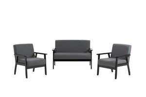 English Elm Bari Mid-century Modern 3 Piece Living Room Set with Espresso Wood Frame B2749S00069
