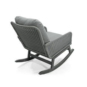 English Elm Contemporary Wicker Rocking Chair Pe Rattan Weave Wooden Frame Plush Cushions Patio Gray N767P229004G_2