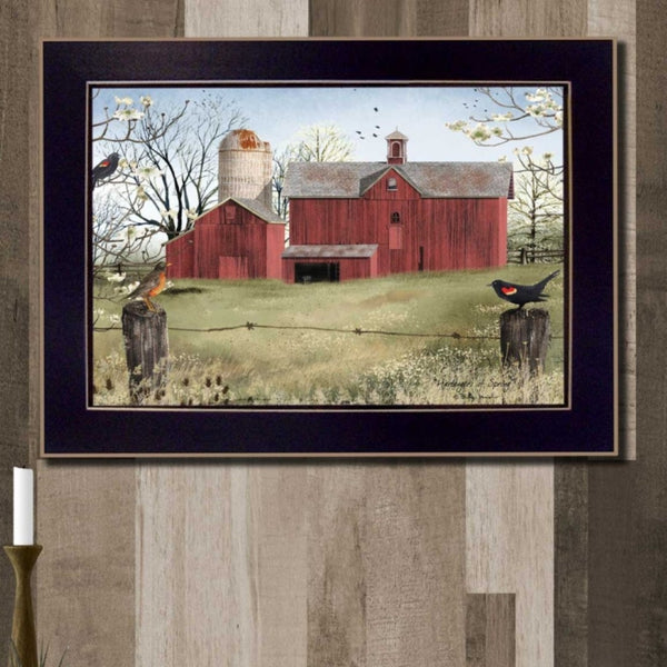 English Elm "harbingers of Spring" Billy Jacobs Framed Canvas Art Farmhouse Pastoral Wall Print B06785184