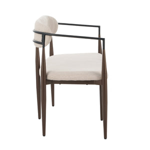 English Elm Metal Boucle Settee Loveseat with Sculptural Toothpick Legs for Modern Living Spaces Beige,Dark Coffee+Black N771P247148H