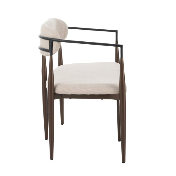 English Elm Metal Boucle Settee Loveseat with Sculptural Toothpick Legs for Modern Living Spaces Beige,Dark Coffee+Black N771P247148H