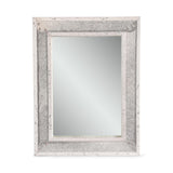 Christopher Knight Home® - Noble House - Dyar Handcrafted Boho Studded Leather Rectangle Wall Mirror, Gray and Silver