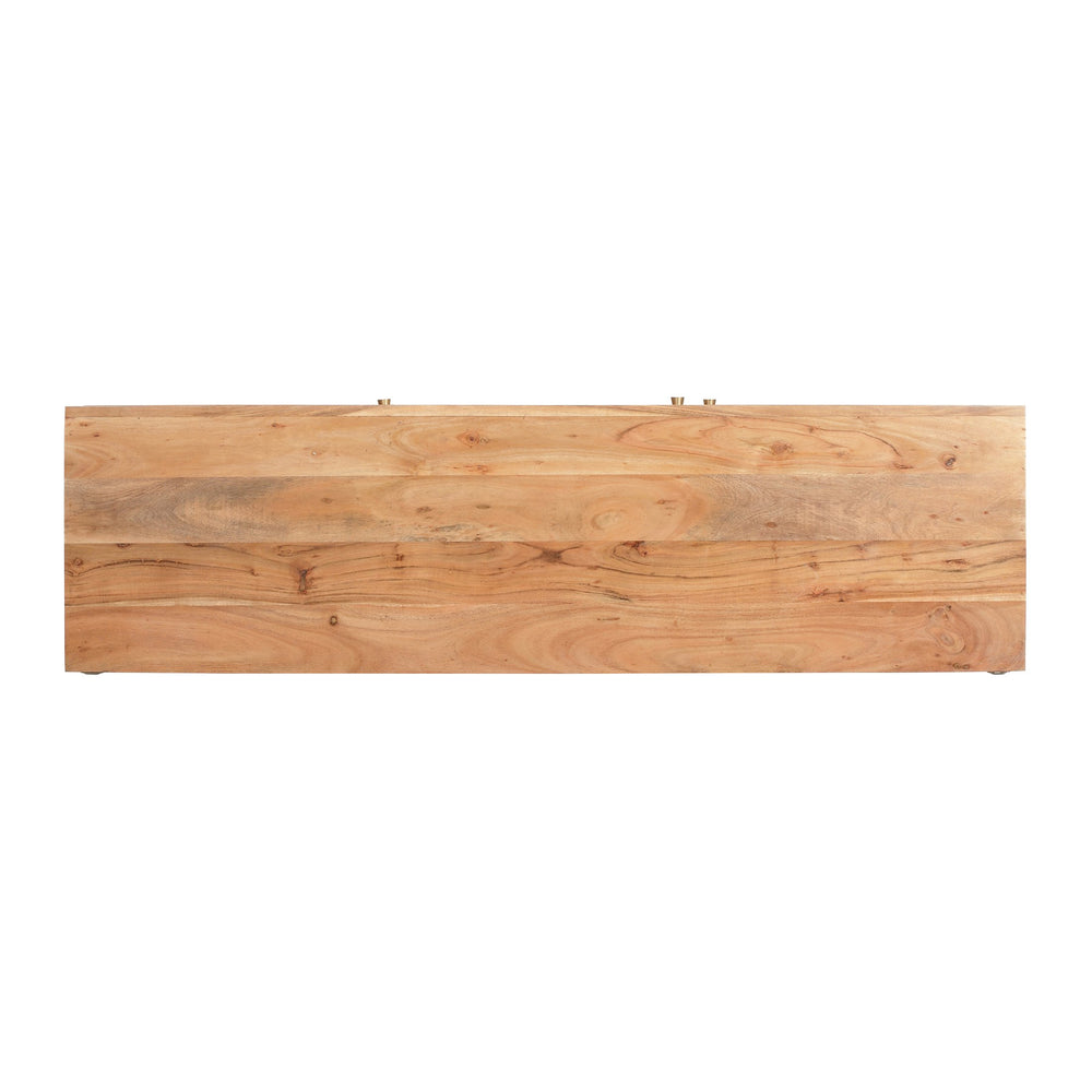 English Elm Christopher Knight Home® - SIDEBOARD Handcrafted 3-Door Natural Acacia Wood Boho Side Cabinet with Carved Texture & Storage 68732.00