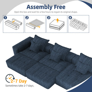 English Elm Modern Oversized Modular Sectional Sofa In Sparkling Chenille - Customizable 6-Piece Design & Pillows W1885S00075