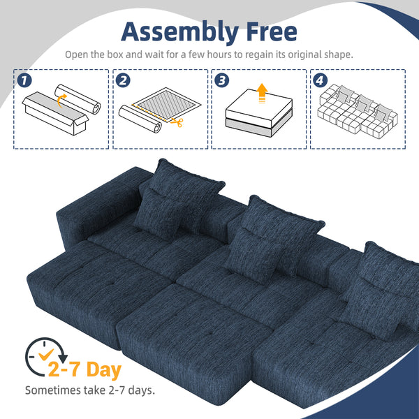 English Elm Modern Oversized Modular Sectional Sofa In Sparkling Chenille - Customizable 6-Piece Design & Pillows W1885S00075