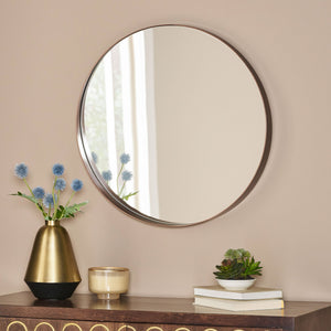 Christopher Knight Home® - Noble House - Hudspeth Contemporary Round Wall Mirror, Brushed Antique Brass