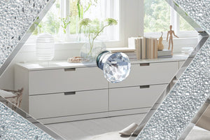 English Elm 47 Inch Mirror Tv Media Console - Stylish Dual Door Design With Elegant Diamond Glass, Ideal For 50-Inch Tvs W1445P299046