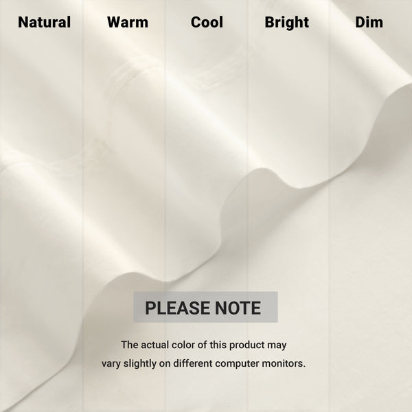 English Elm 4-Piece King Sateen Sheet Set In Elegant Ivory – Luxurious Egyptian Cotton For Ultimate Comfort! B035P381317