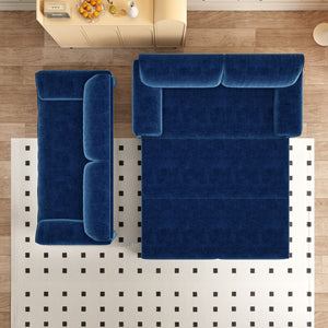 English Elm 66" Queen Pull Out Sofa Bed - Stylish 3-In-1 Convertible Velvet Loveseat With Side Storage & Wheels W1885S00193