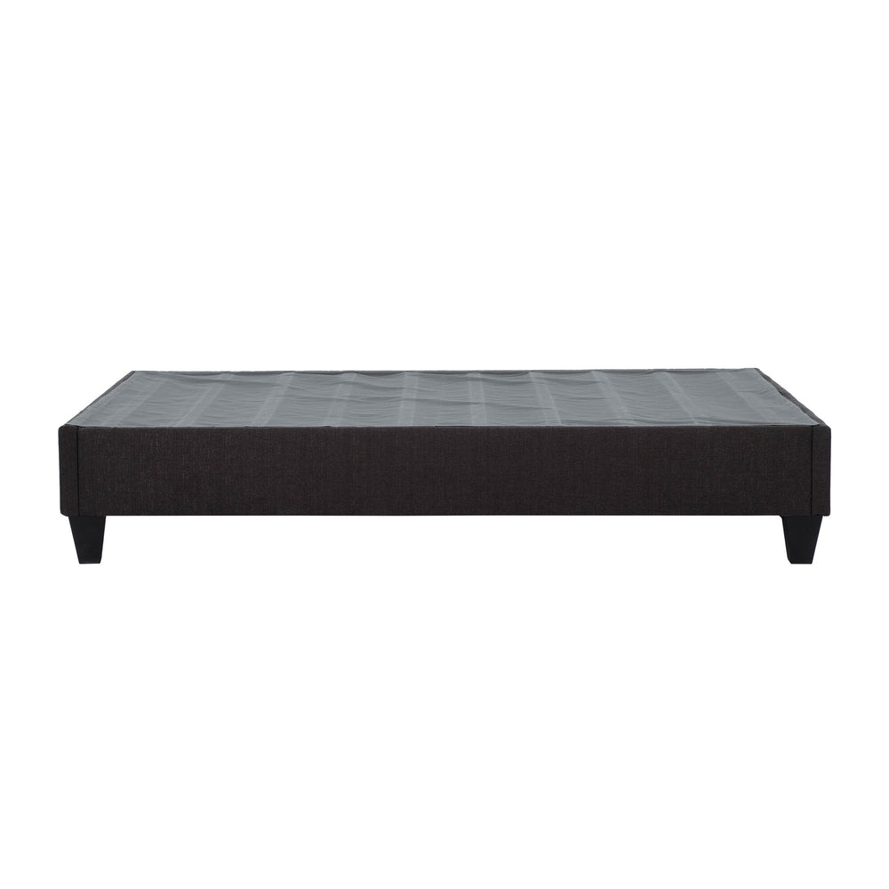 English Elm Modern Dark Grey Upholstered Platform Bed Frame Twin - Cozy Linen Finish, Solid Wood Base & Low Profile Design B011P202575