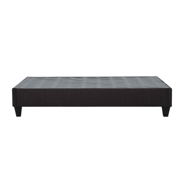 English Elm Modern Upholstered Platform Bed Frame Queen – Cozy Linen-Look Dark Gray Finish, Solid Wood Base DARK GREY 73 L x 11 W x 10 H B011P199725
