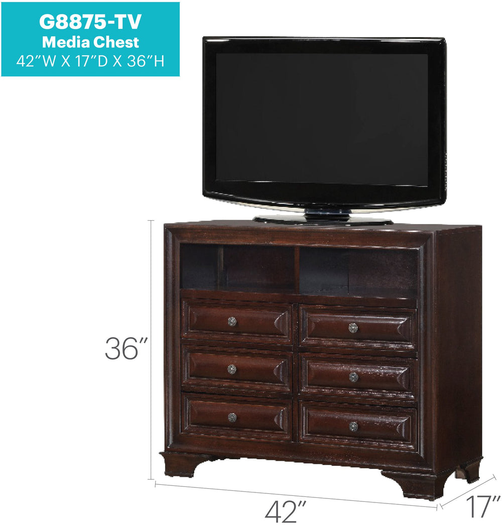 English Elm LaVita Cappuccino TV Media Chest – 36"H x 42"W Compact Entertainment Console with Ample Storage and Modern Lines B078118436