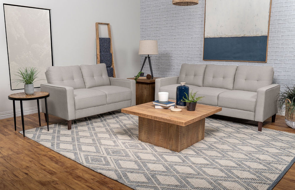 English Elm Harvey Tufted Fabric Sofa Set with Tapered Legs for Mid-century Living Rooms B062S01423