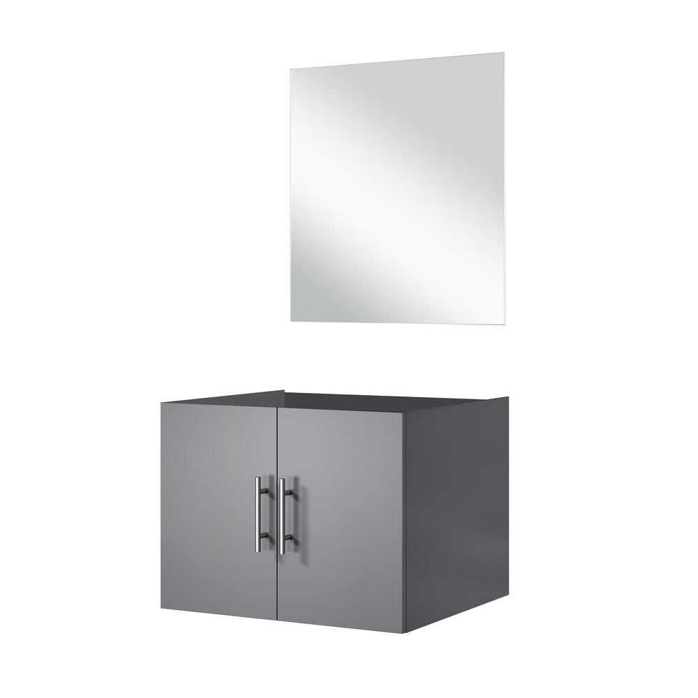 English Elm Dark Grey Single Bath Vanity Set With 18" Mirror - Modern Compact Design For Stylish Bathrooms B2731S00530