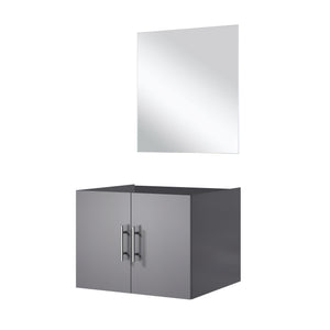 English Elm Dark Grey Single Bath Vanity Set With 18" Mirror - Modern Compact Design For Stylish Bathrooms B2731S00530