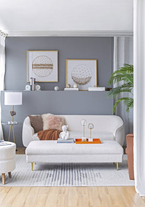 English Elm 27.6x27.6" Carina Shadow Box Wall Décor Set of 2 — Modern Silver Stone Circle Accent for Living Room Elegance W2078P390192