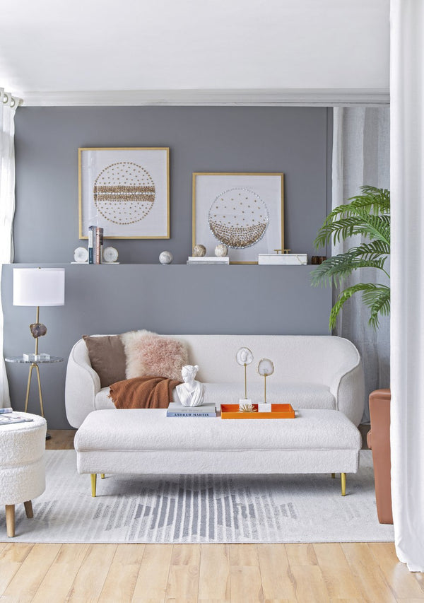 English Elm 27.6x27.6" Carina Shadow Box Wall Décor Set of 2 — Modern Silver Stone Circle Accent for Living Room Elegance W2078P390192