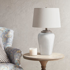 Martha Stewart Jemma Transitional Ceramic Table Lamp MT153-0015 White