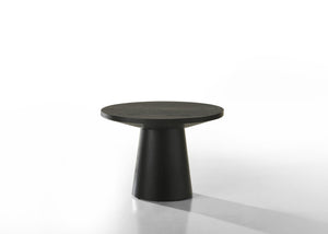 English Elm Jacopo Round Pedestal End Table Ebony Wood Grain Finish for Living Room Seating B2749S00215