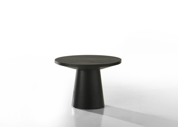 English Elm Jacopo Round Pedestal End Table Ebony Wood Grain Finish for Living Room Seating B2749S00215