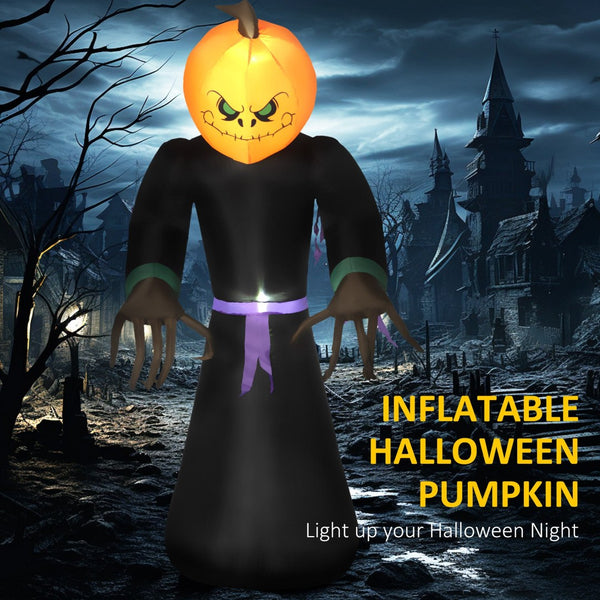 English Elm Halloween Inflatable Reaper Pumpkin Yard Display with Built-in Leds for Spooky Nights T3971P382735