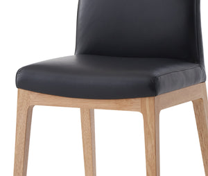 English Elm Raquan Black PU Leather & Walnut Side Chairs Set of 2 — Top-Grain Upholstered Comfort, Elegant Design B2726P256330