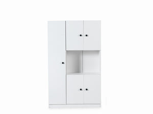 English Elm Venus Wood Shoe Storage Cabinet with 3 Shelves, Elegant White Sideboard for Entryway, Durable, Space-Saving Design B029P333922