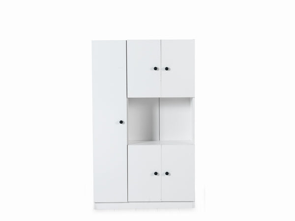 English Elm Venus Wood Shoe Storage Cabinet with 3 Shelves, Elegant White Sideboard for Entryway, Durable, Space-Saving Design B029P333922