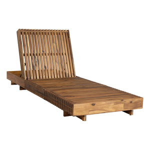 English Elm Christopher Knight Home® - Outdoor Chaise Lounge Chair Crafted from Acacia Solid Wood with 6-Position Recline, Breathable Slat Design for Poolside Comfort and Durable Weather Resistance Teak N770P281696T