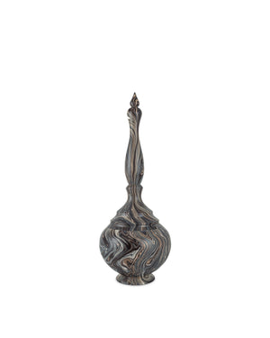 Currey & Company Marbleized Tall Turret Box - Hand-carved Wooden Storage Container With Vintage Charm And Elegance Brown Wood 1200-1051-currey-company