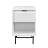 English Elm Walker Edison - Modern Metal And Wood 1-Drawer Nightstand – Solid White