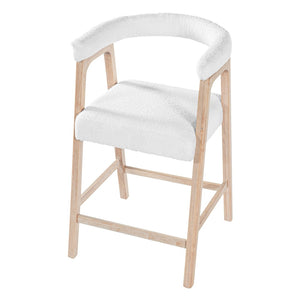 English Elm 24'' Upholstered Counter Stools with Arms Beige Set of 2 for Kitchen Island Natural N780P354192N