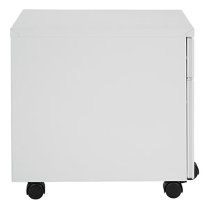 OSP Home Furnishings 22" Mobile Steel File Pedestal with Locking Drawers for Office or Standing Desk Use White PM22BF-WH