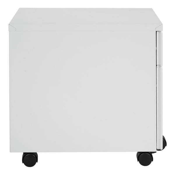 OSP Home Furnishings 22" Mobile Steel File Pedestal with Locking Drawers for Office or Standing Desk Use White PM22BF-WH