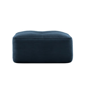 English Elm Ottoman Corduroy Upholstered Modular Accent Piece with High Resilience Foam and Curved Arms Blue W714P364697