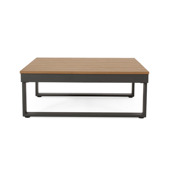 English Elm Christopher Knight Home® - Sterling Stylish Corner And Coffee Table Set – Compact Outdoor Seating With Faux Wood Accents 68939.00FGRY