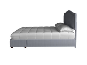 English Elm King Upholstered Storage Bed with 2 Spacious Drawers, Sleek Polyester Fabric, Modern Platform Design Gray 82 L x 26.75 W x 16.75 H B2699P293583