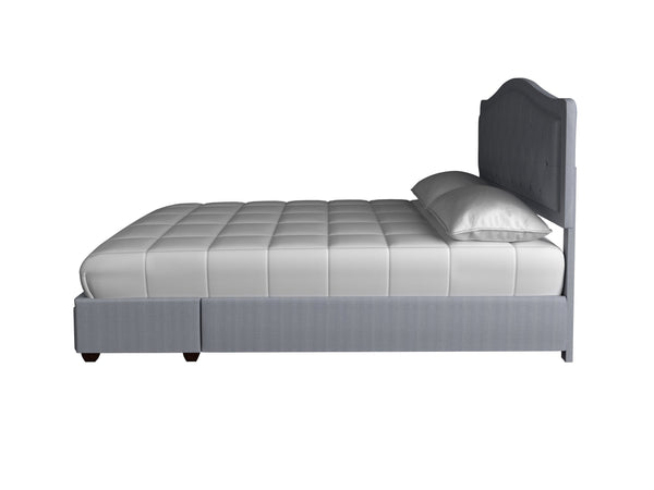 English Elm King Upholstered Storage Bed with 2 Spacious Drawers, Sleek Polyester Fabric, Modern Platform Design Gray 82 L x 26.75 W x 16.75 H B2699P293583