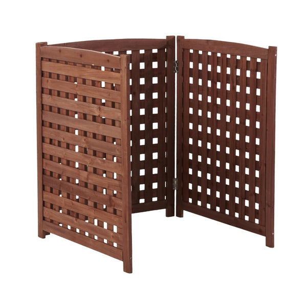 English Elm 3-panel Outdoor Slatted Wood Enclosure Screen for Ac Units Patios and Garden Areas Brown W2640P290517