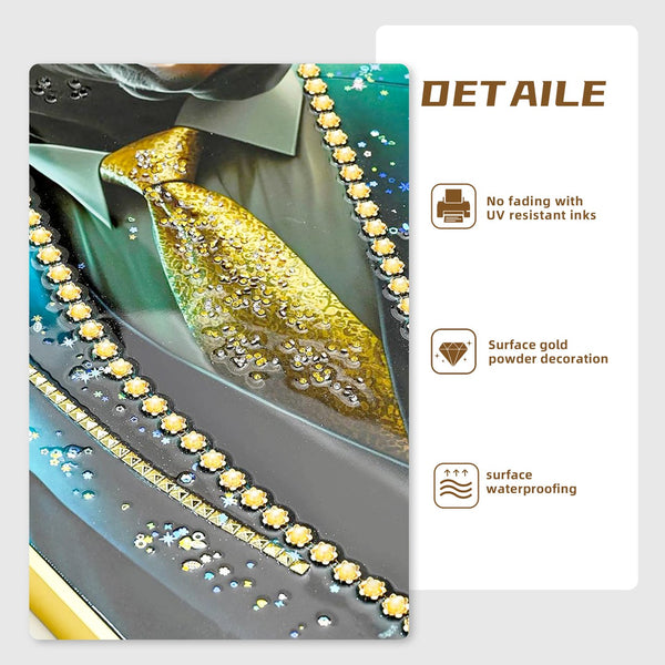 English Elm Executive Blue Buffalo Canvas Wall Art - Dapper Green Portrait in Tailored Suit, Premium Gallery Wrap for Office, Home, Study Decor W3374P322228