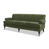 English Elm Alana Lawson Three-Cushion Tightback Sofa, Olive Green Performance Velvet