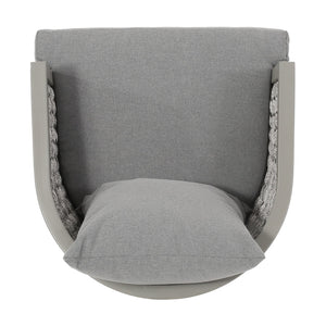 English Elm Christopher Knight Home® - PEBBLE Chair Gray PE Rattan Lounge with Iron Frame and Waterproof Cushion — Stylish Compact 30x18.6" 67847.00GRY