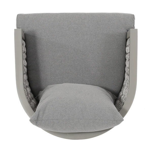 English Elm Christopher Knight Home® - PEBBLE Chair Gray PE Rattan Lounge with Iron Frame and Waterproof Cushion — Stylish Compact 30x18.6" 67847.00GRY