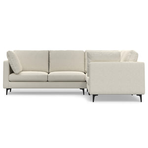 English Elm Ava Handcrafted Mid-Century Corner Sectional Sofa with Eco Performance Fabric, Seats 5 Comfortably Cream B136P199283