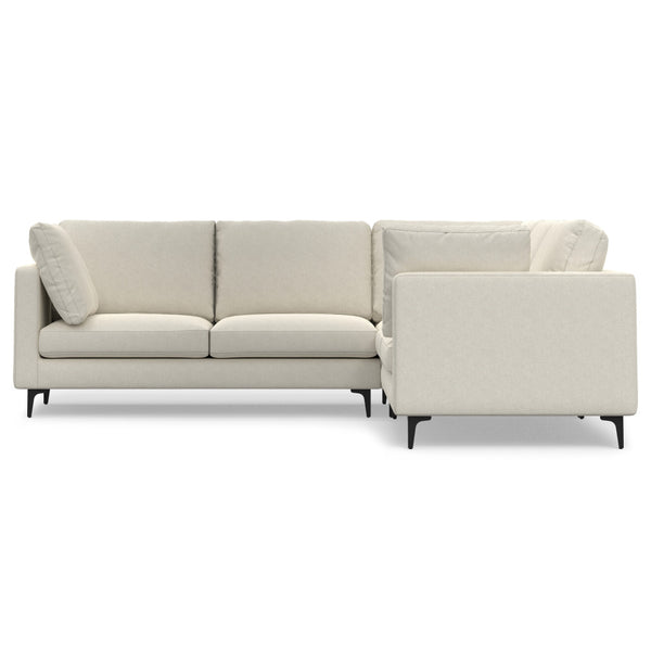 English Elm Ava Handcrafted Mid-Century Corner Sectional Sofa with Eco Performance Fabric, Seats 5 Comfortably Cream B136P199283