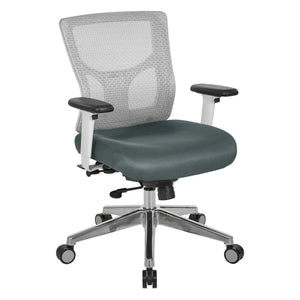 OSP Home Furnishings Progrid® Breathable Mesh Mid Back Office Chair with Lumbar Support and Aluminum Base 95673-2M