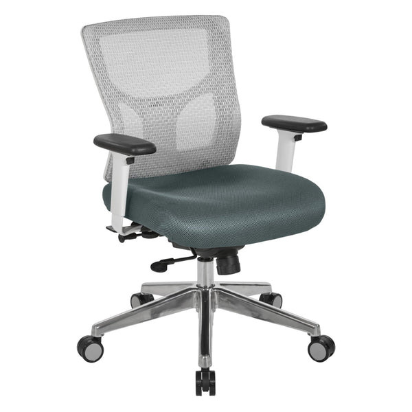 OSP Home Furnishings Progrid® Breathable Mesh Mid Back Office Chair with Lumbar Support and Aluminum Base 95673-2M