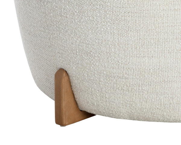 Sunpan CYAN Ottoman - Modern Comfort with Durable Merino Pearl Fabric & Natural Birch Legs for Versatile Use 109904